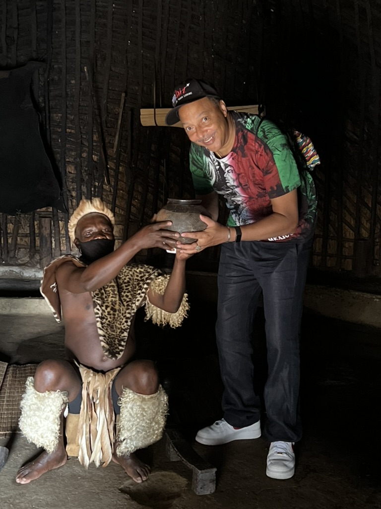 Two people sharing a moment together in a traditional setting
