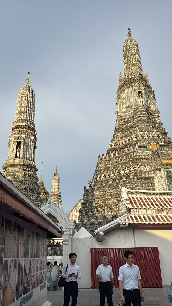 Ornate temple towers rising above a courtyard